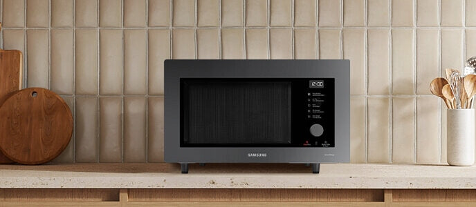 Microwave oven SAMSUNG BESPOKE MC32DB7746KCE2 1400 W 32 L graphite Dominant color silver/gray