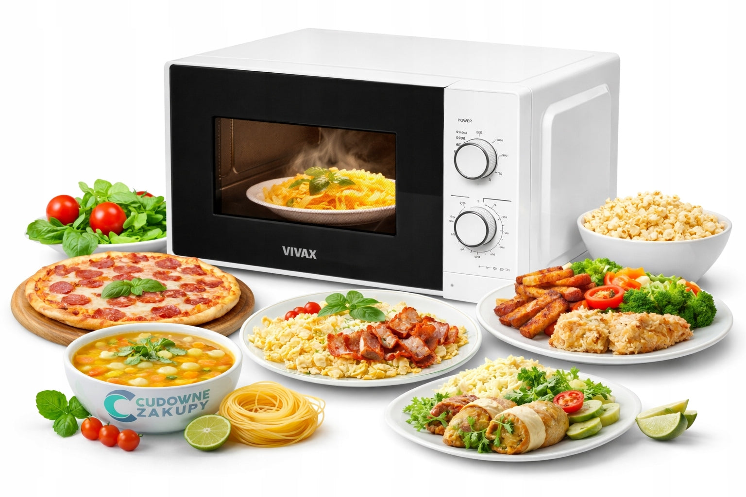 Microwave oven for mechanical controls / knobs white defrosting
