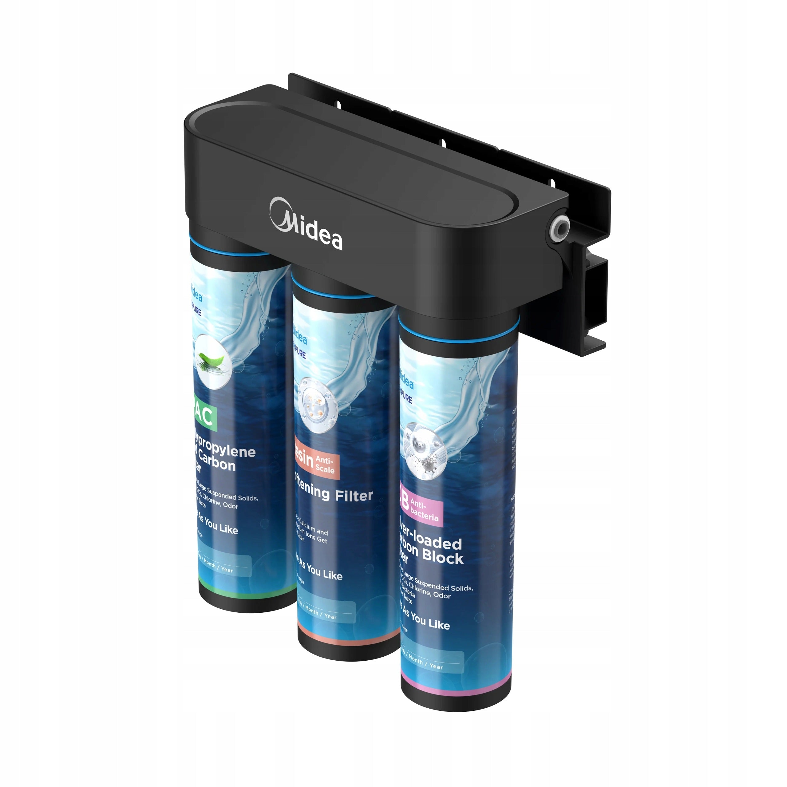 Midea EasyPure Soft Undersink Water Filter, Medium Hard Water Softening Manufacturer code JN-UEZ3PAC+Resin+CB(Ag+)