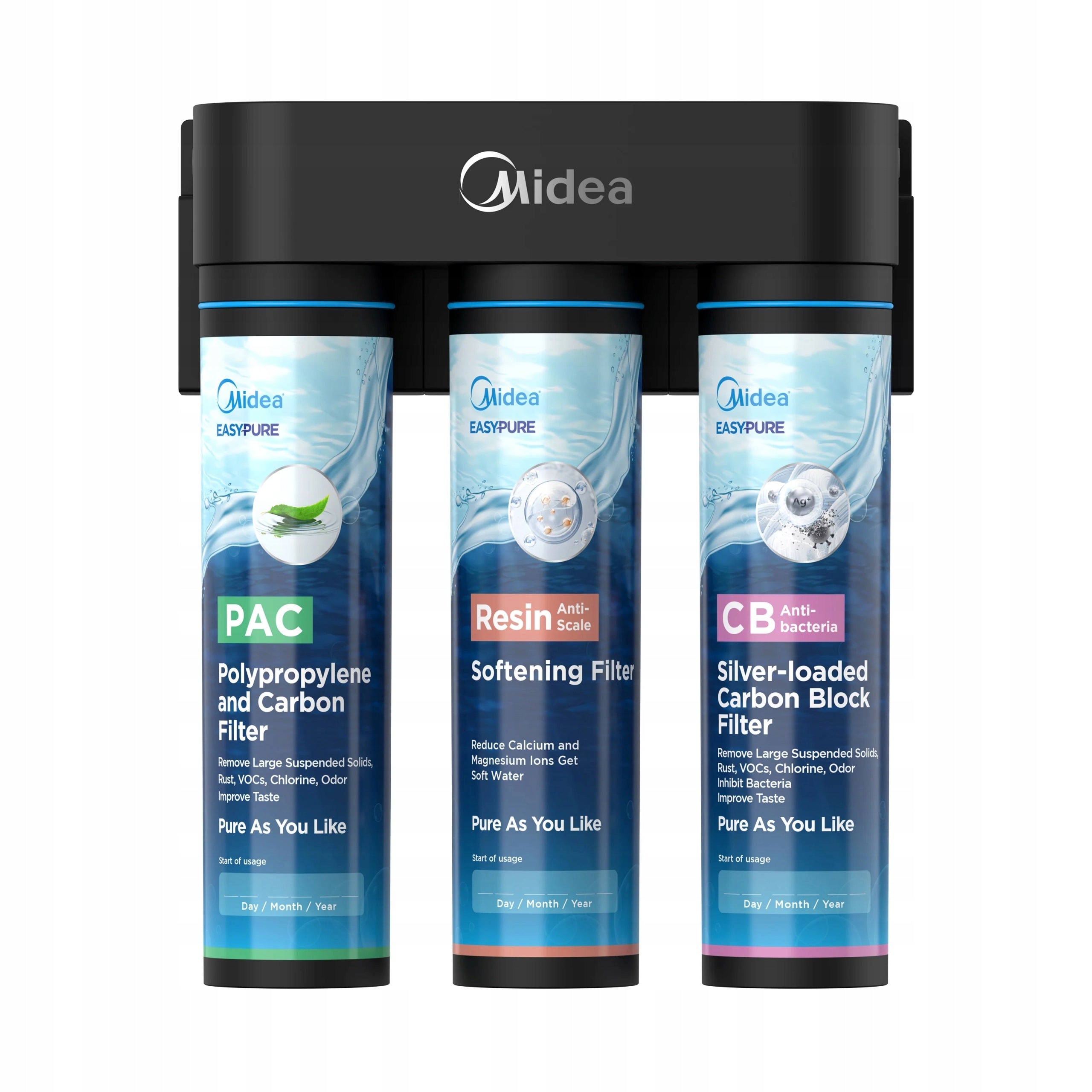 Midea EasyPure Soft Undersink Water Filter, Medium Hard Water Softening