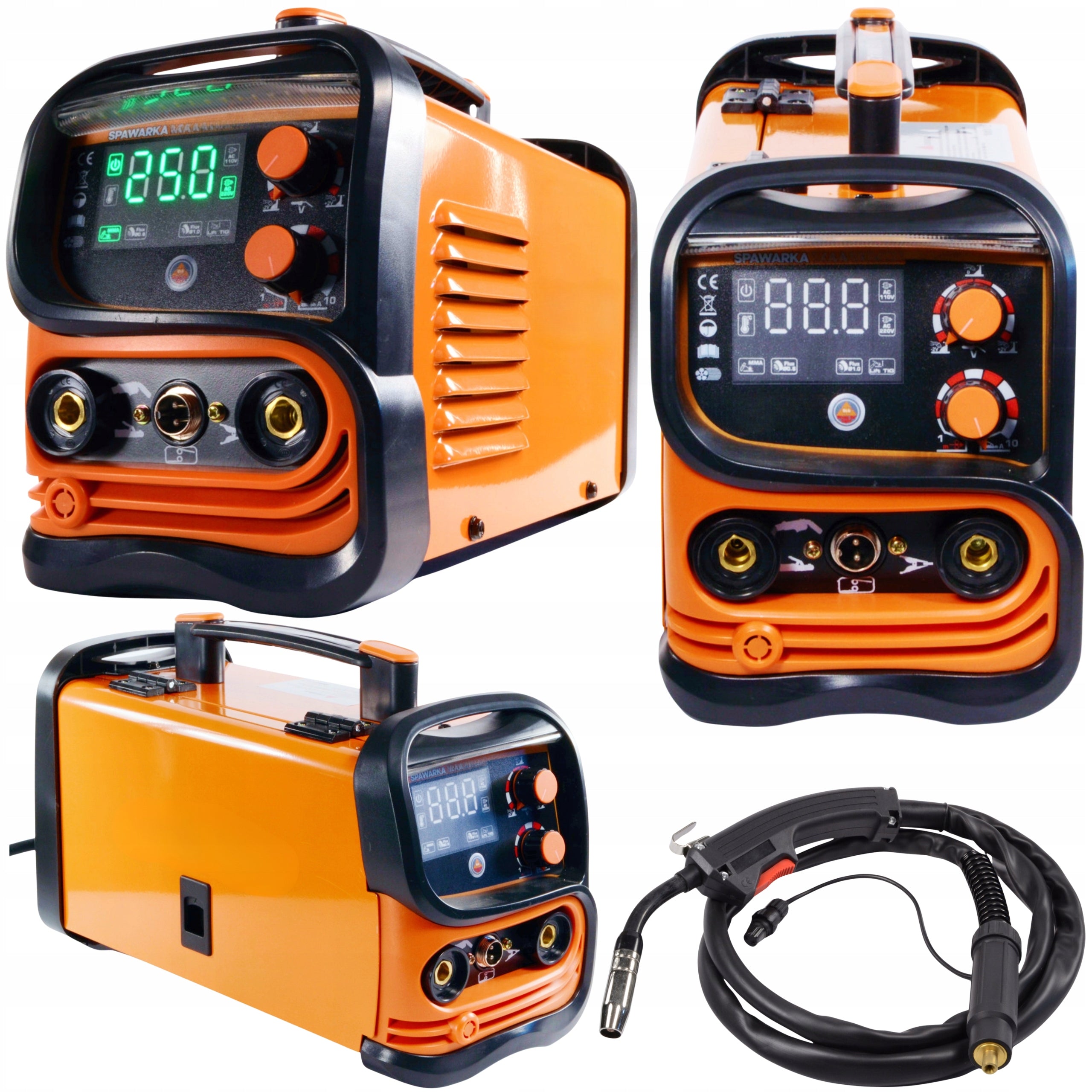 Migomat Gas Free Inverter Welder Set 4in1 Power 250A Euro LCD IGBT