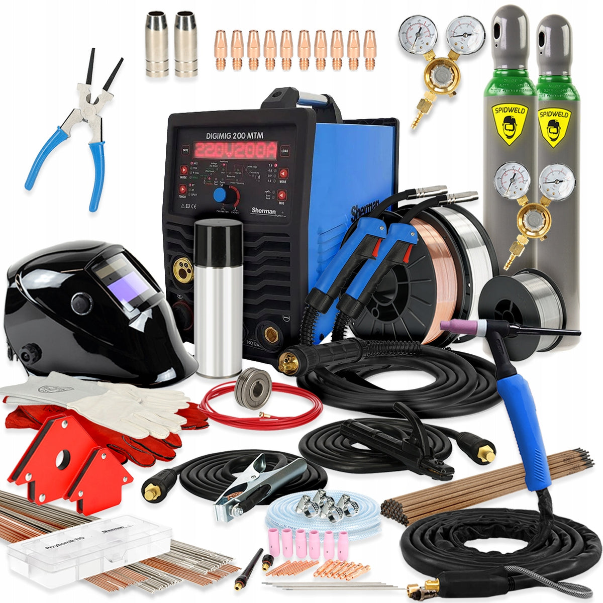 Migomat MIG/MAG welding machine Sherman Digimig VRD 200A 230V MMA synergy Set