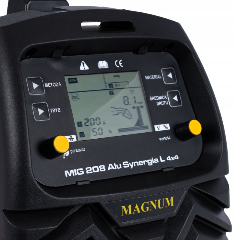 Migomat Welder MAGNUM MIG 208 Alu Synergy L 4x4 MIG TIG MMA soldering Manufacturer code MIG 208 4X4 L ZESTAW HRS1