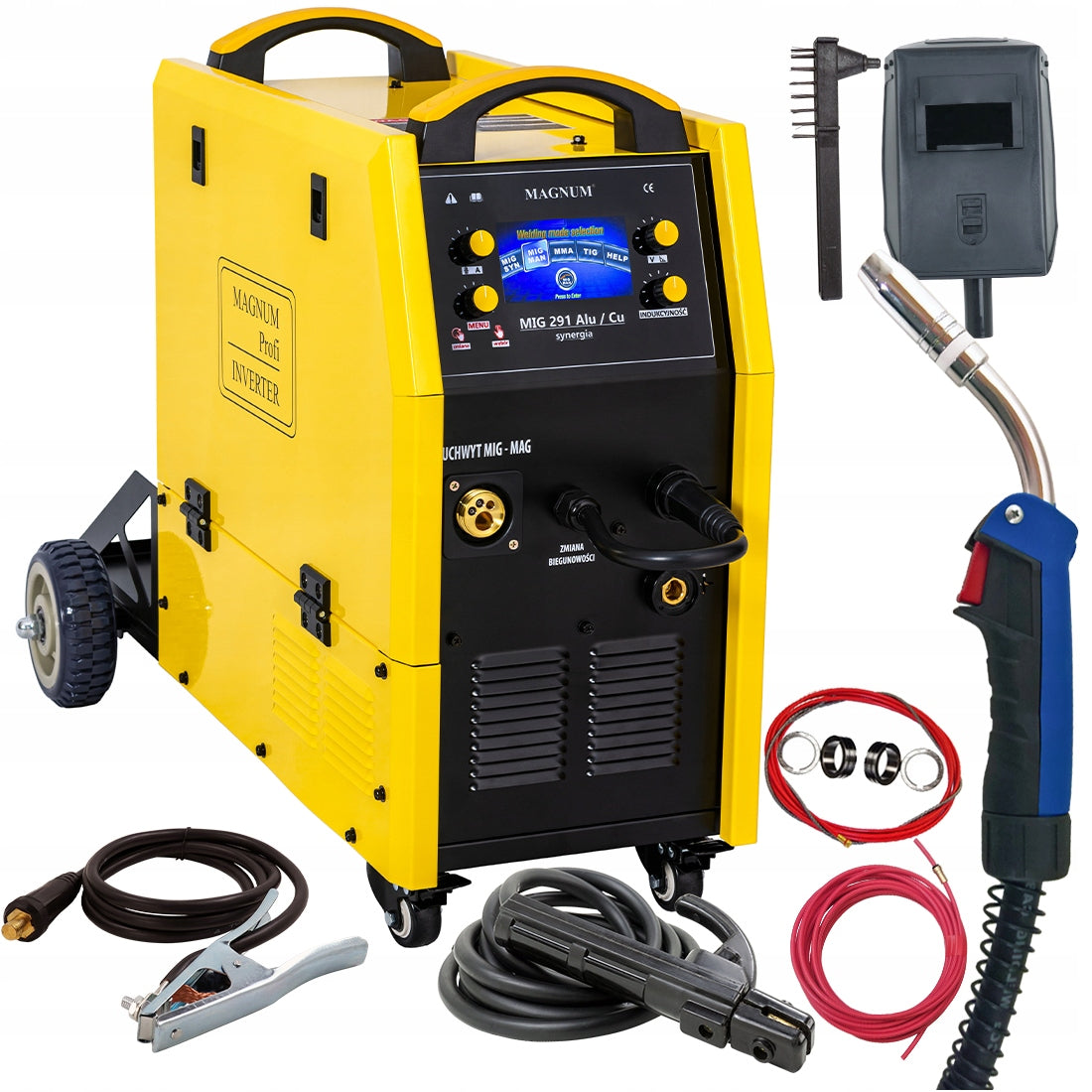 Migomat welder MAGNUM MIG 280A ALU Synergy LCD FEEDER 4-ROLL CHASSIS