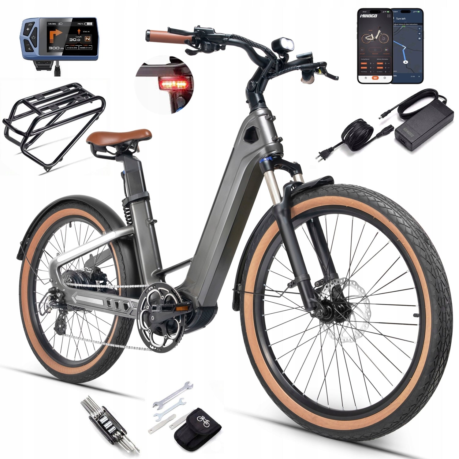 Mihogo Air Max Electric vehicles 900W 48V19.2Ah 40km/h 200km APP+GPS 26''