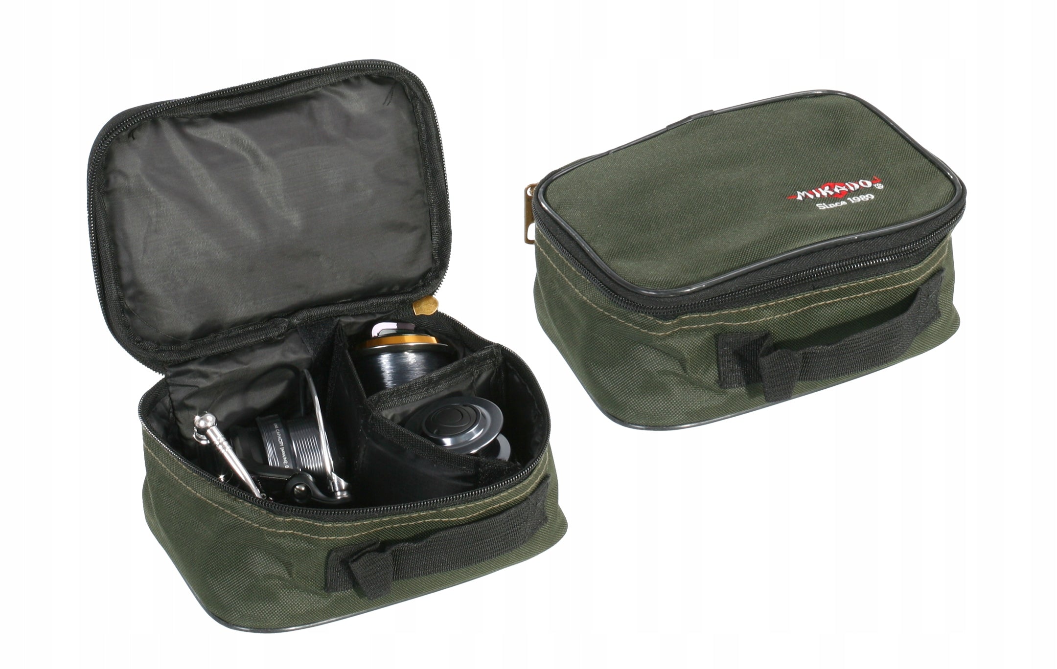 Mikado cover for reels green fishing protective container