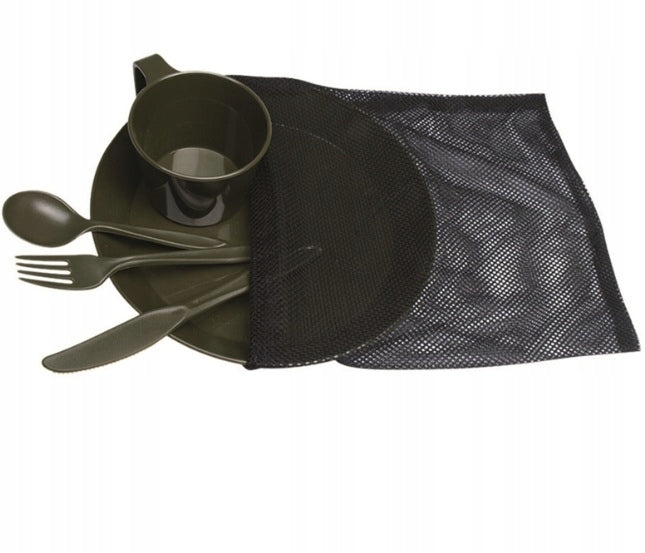 Mil-Tec Camp-Set Olive Tourist Dish Set