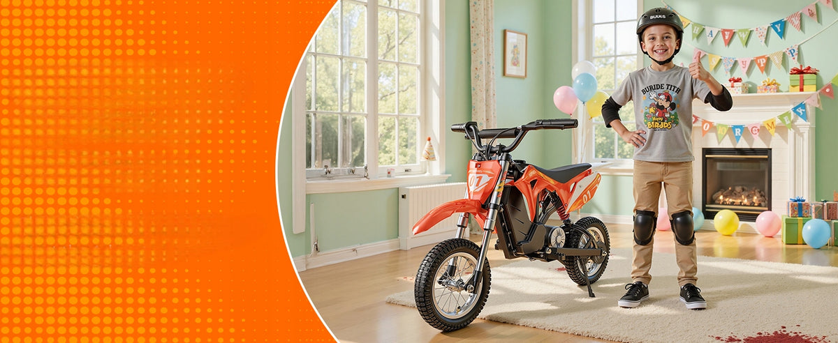 MileRocket1 Electric Motorcycle for Kids 300W 4Ah 3 Speed Modes IPX4 Manufacturer code HillMiles MileRocket 1