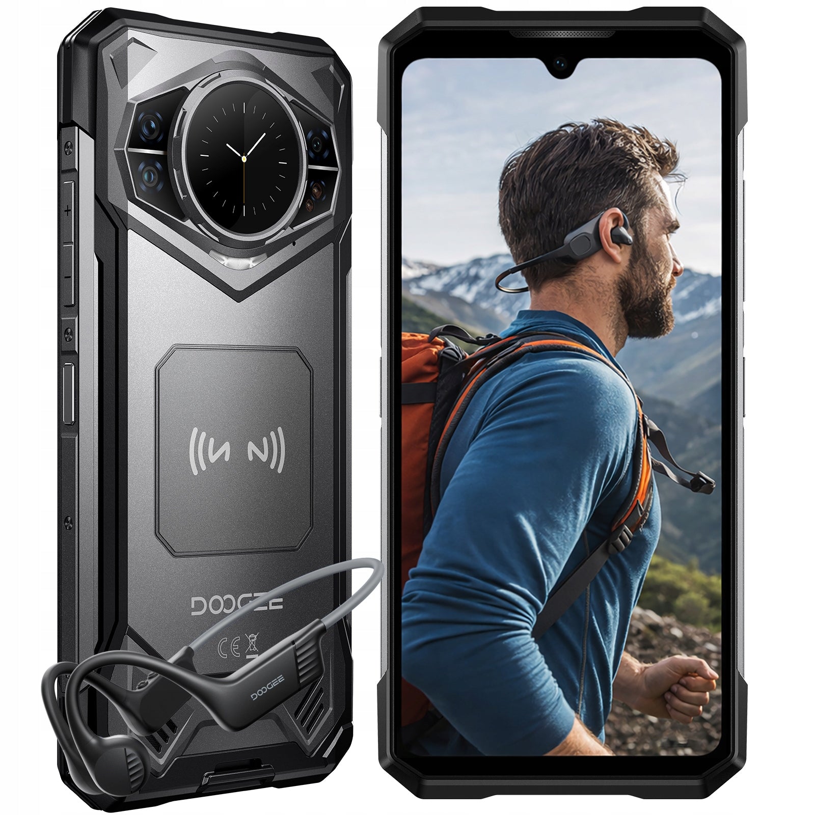 Military Armored Smartphone DOOGEE S200 12/256GB Android5G+Bone Headphones