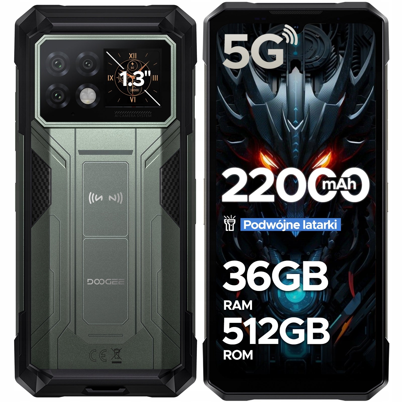 Military Armored Smartphone DOOGEE S200MAX 5G 16/512GB DUAL SIM NFC Android Manufacturer code S200MAX-GRAY