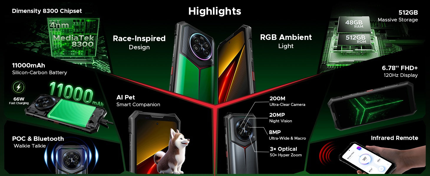 Military Armored Smartphone DOOGEE V50 16/512GB 5G Android16 DUAL SIM GPS Packaging status original