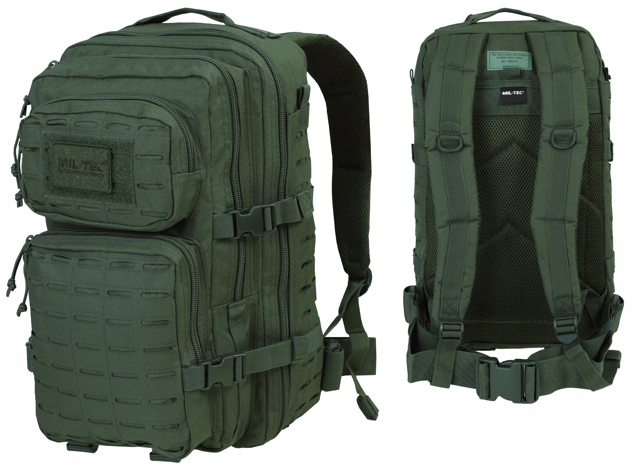 Military Tactical Hiking Backpack Mil-Tec Assault Laser Cut 36L Olive