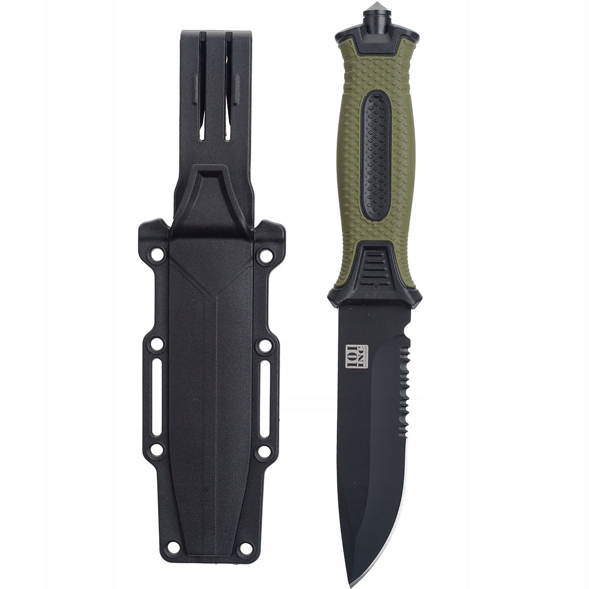 Military Tactical Knife 101 INC Tactical Ops Tanto Beater Case Black/Olive