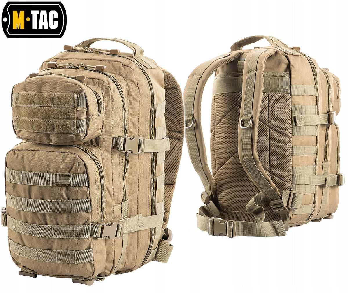 Military Tactical Military Backpack M-Tac Assault Pack 20 l Men's Tan Brand M-Tac