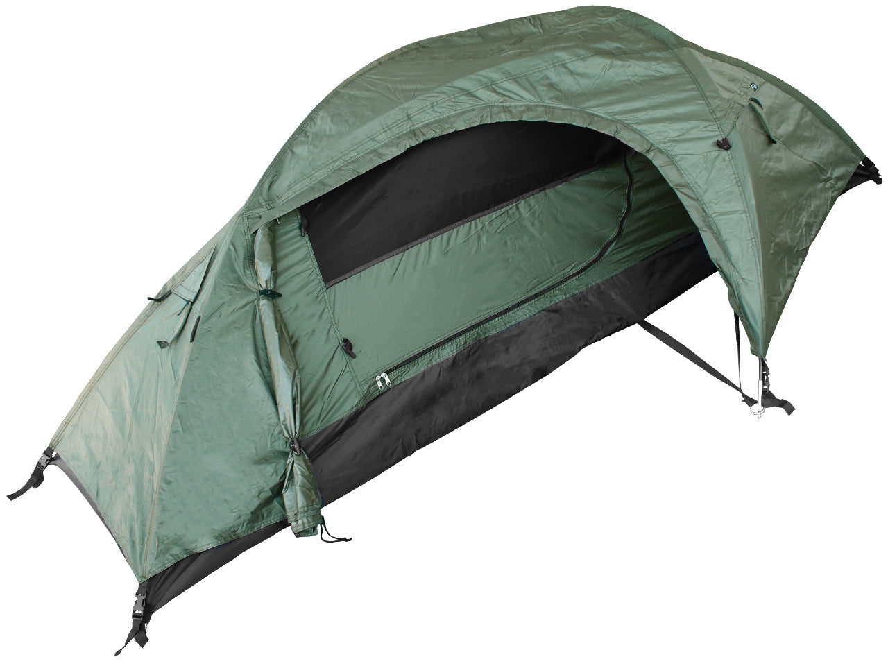 Military Tent 1-Person Mil-Tec Recom 135x240x80 cm Waterproof Olive Color multicolor