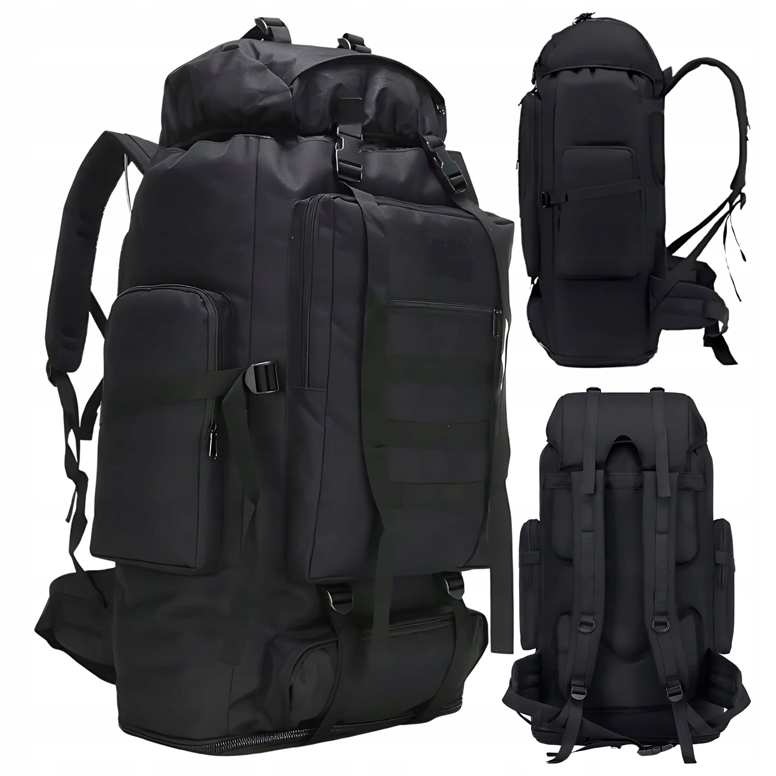 Military backpack 100L black large roomy tactical military survival
