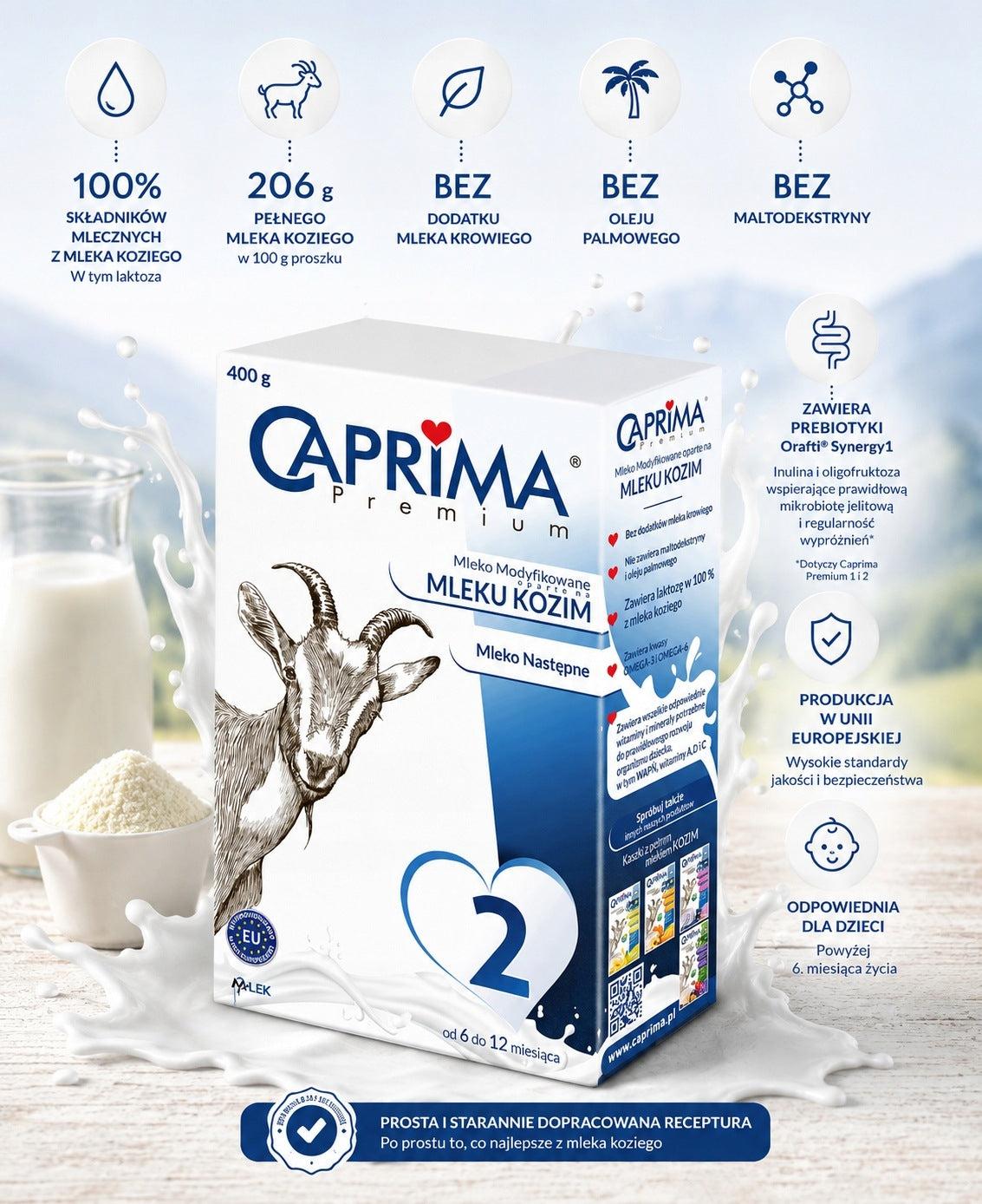 Milk Modified Whole with Goat Milk Caprima Premium 2 6-12 m 400g Brand Caprima