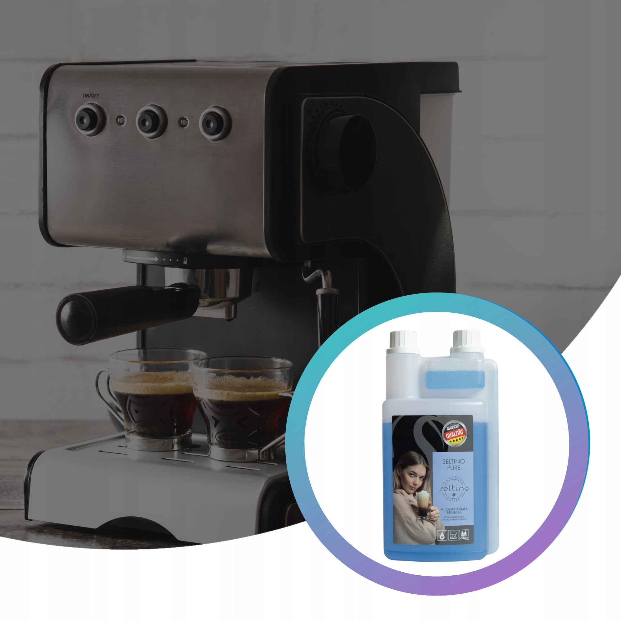 Milk System Cleaner 1L + Tablets + Toothbrush SET 3in1 Brand Seltino