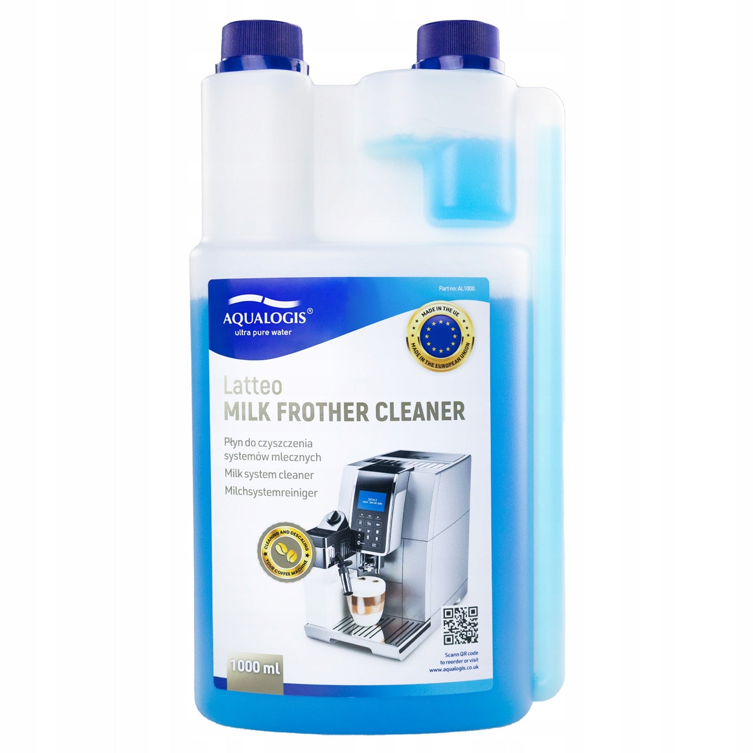 Milk System Cleaner For Espresso Machine - Aqualogis Latteo 1 liter Brand Aqualogis