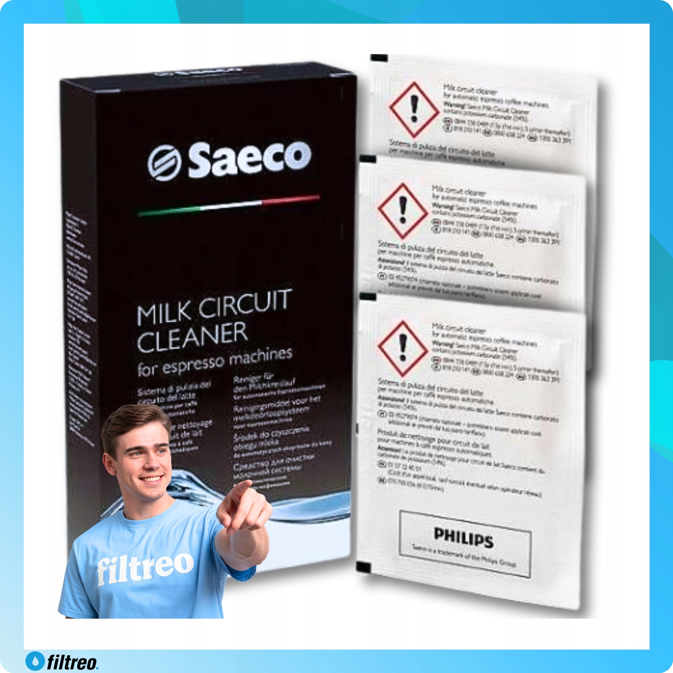 Milk circulation cleaner 6 sachets for Saeco CA6705 machine Brand Saeco
