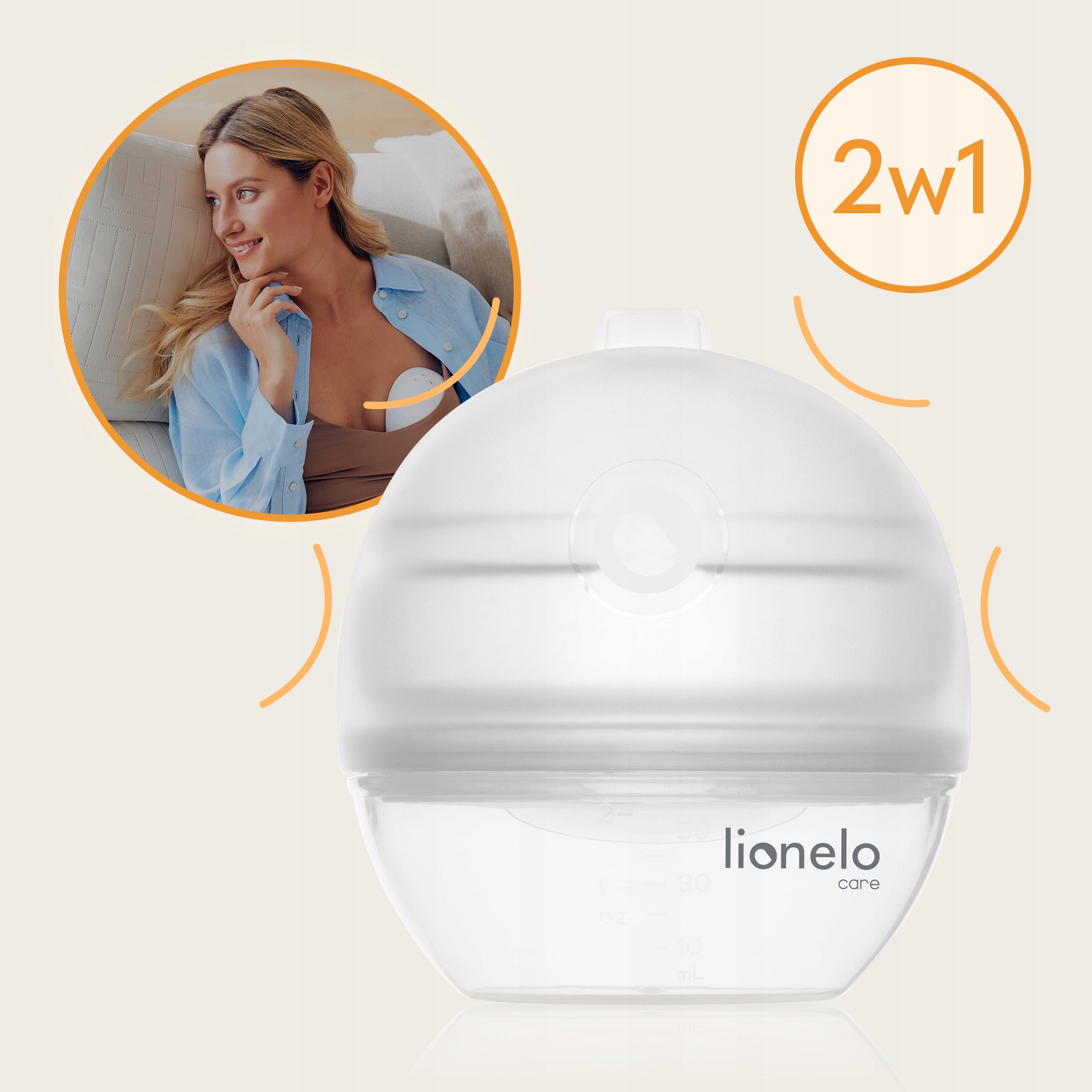 Milk collector and vacuum breast pump STIMULATES LACTATION Lionelo Milky Brand Lionelo
