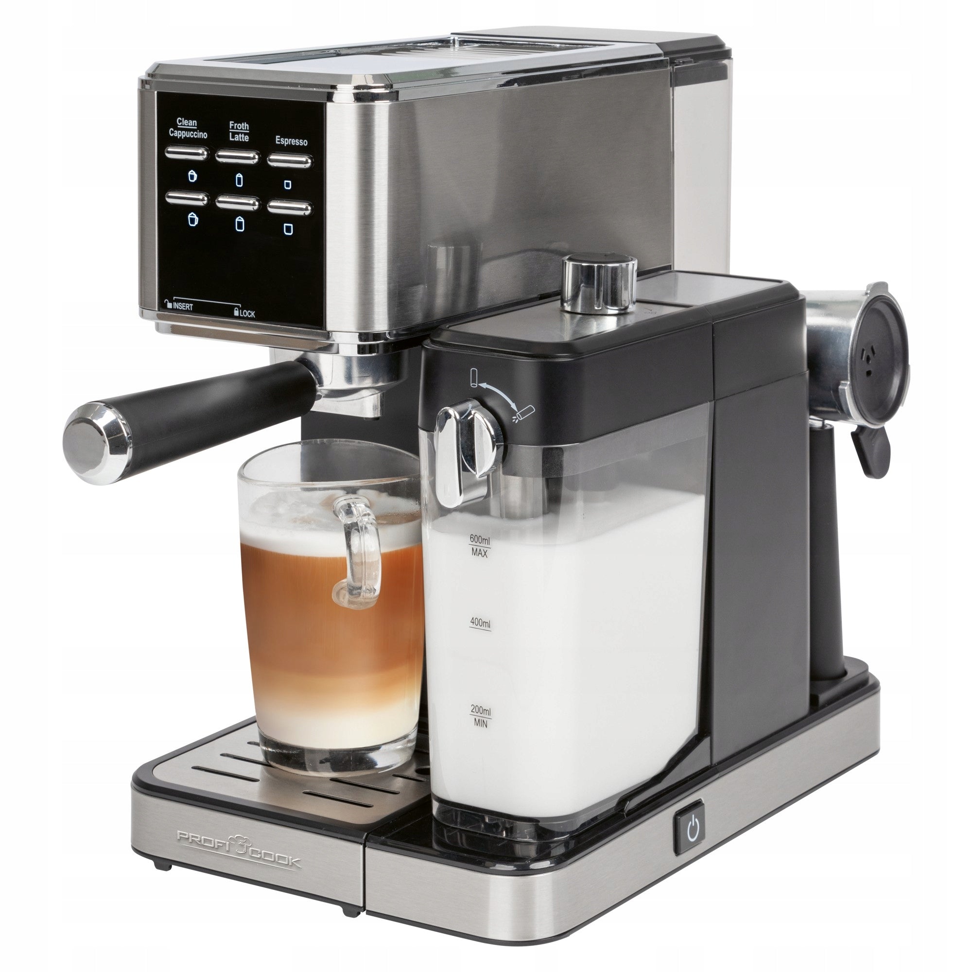 Milk frothing pressure coffee maker, 20 bar ProfiCook PC-ES-KA