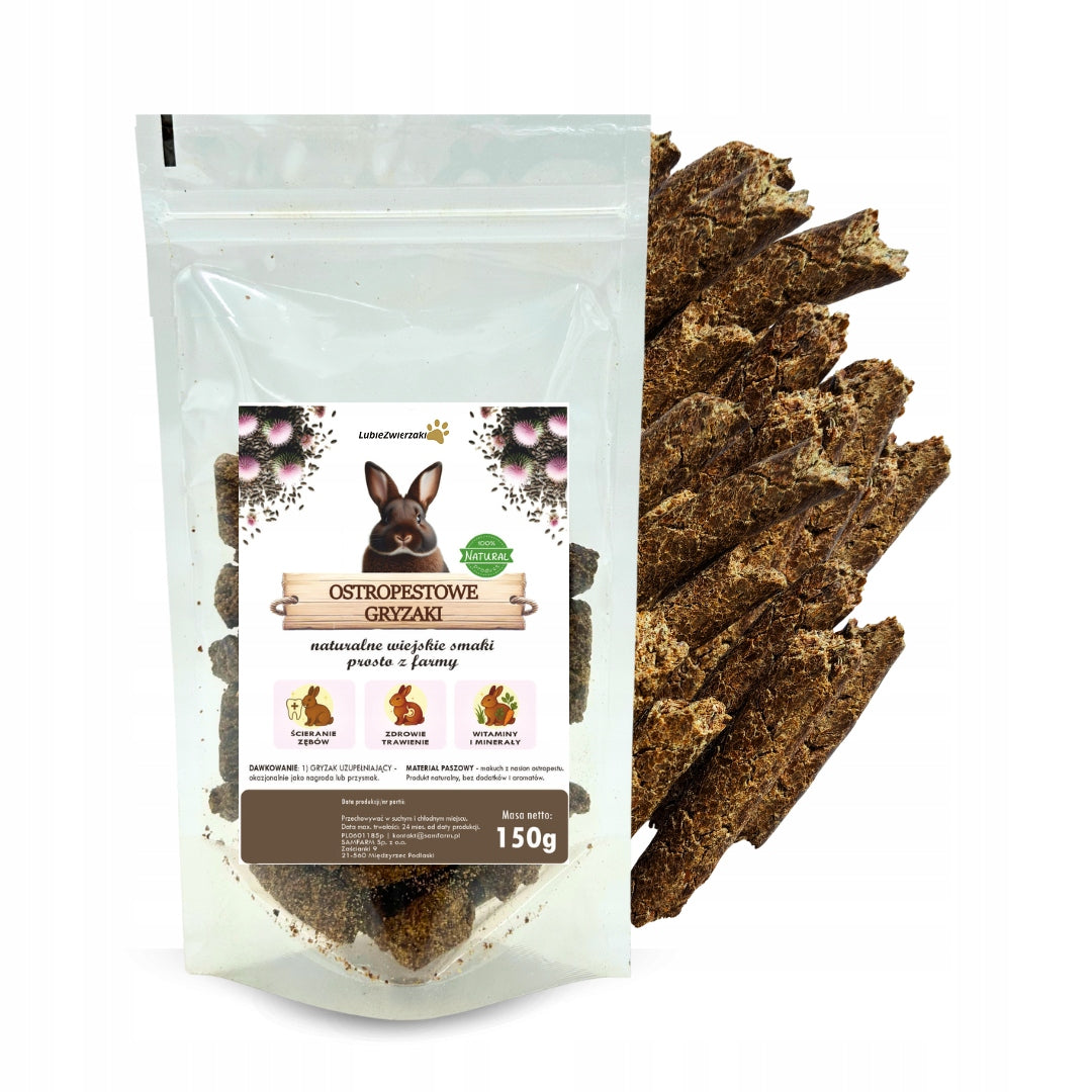 Milk thistle teethers for rabbits rodents teeth abrasion biting 150g