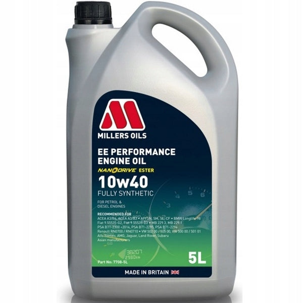 Millers EE Performance 10W-40 Engine Oil 7708 5L