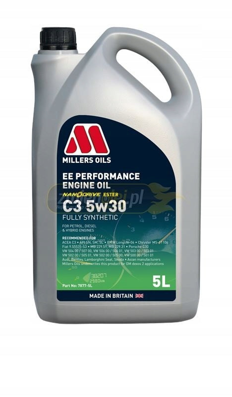 Millers EE Performance C3 5W30 5L - Nanodrive Technology | ChangeOil