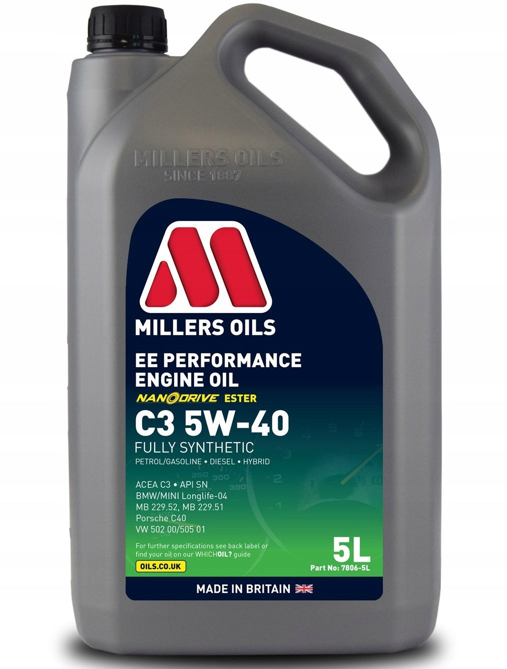 Millers Oils EE Performance C3 5W-40 6 Liters Manufacturer code 7806
