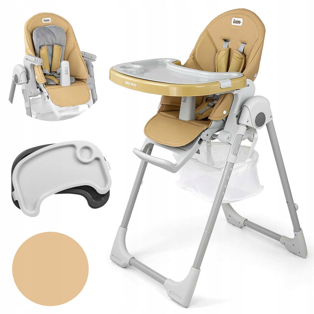Milly Mally Bueno Beige Highchair Color shades of brown and beige