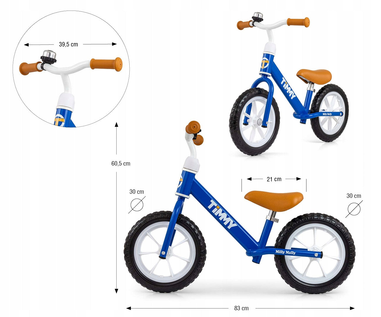 Milly Mally Timmy Navy Balance Bike Brake none