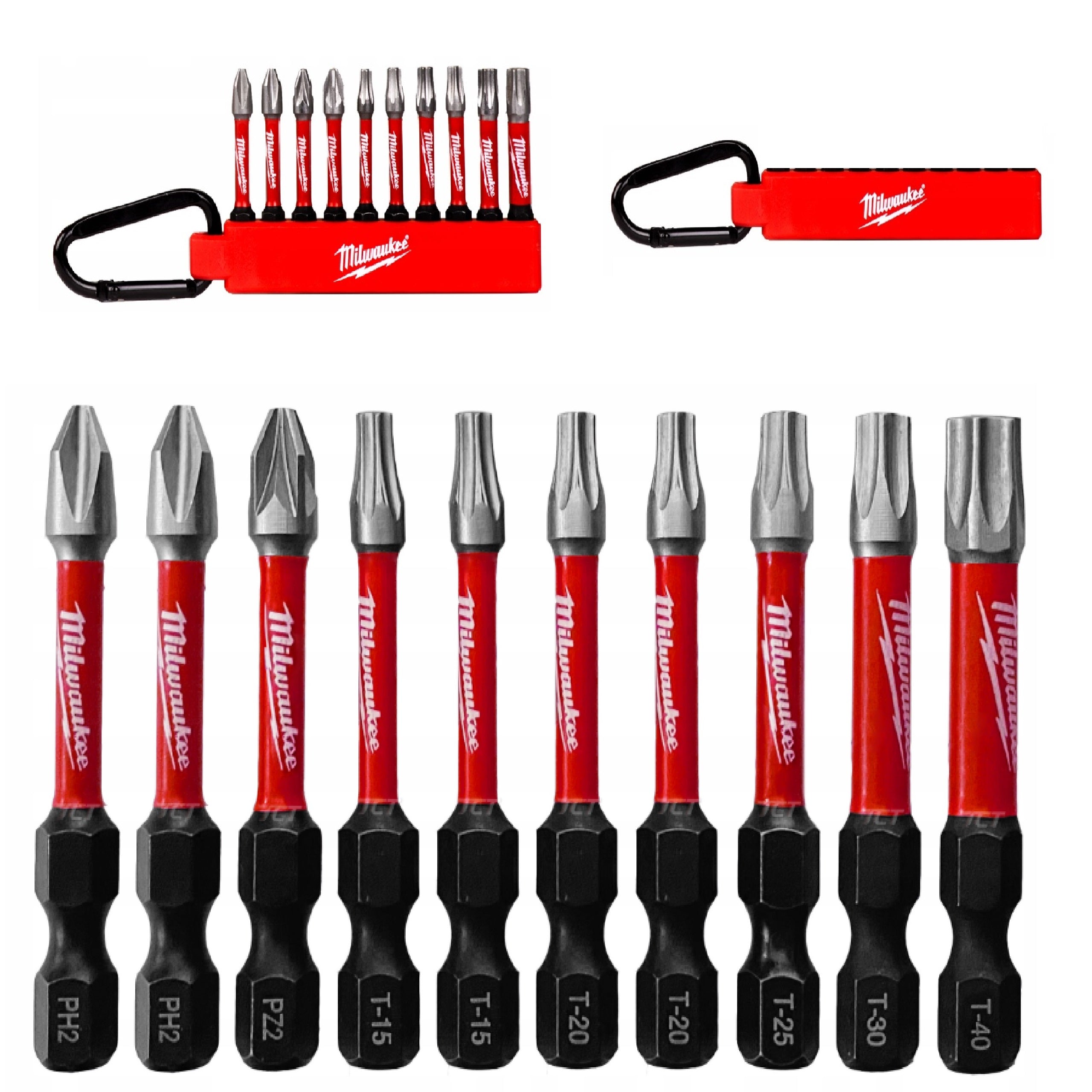 Milwaukee Impact Bits Schockwave TX PZ2 PH2 50mm 10 pieces 4932480941 Packaging status original
