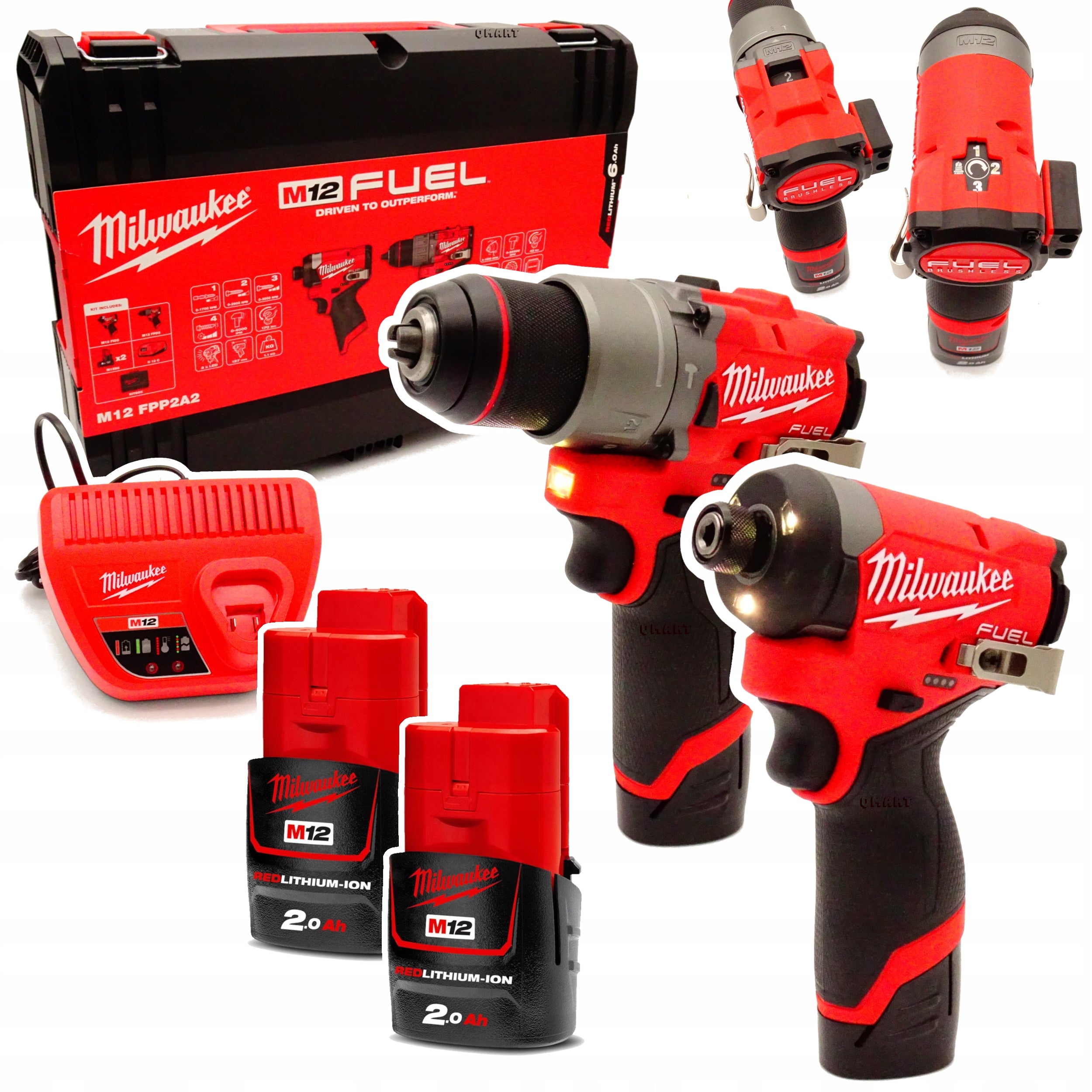 Milwaukee M12 FPP2A2-202X Zakrętarka Wiertarka Udarowa FPD2 i FID2 FUEAL