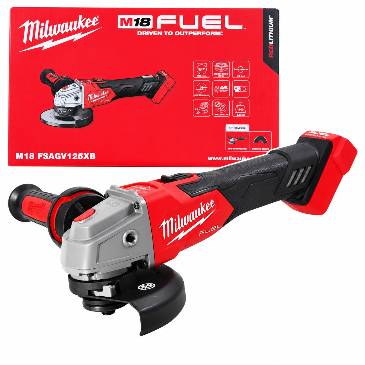 Milwaukee M18 FSAGV Cordless Angle Grinder 125 mm Fuel 18V