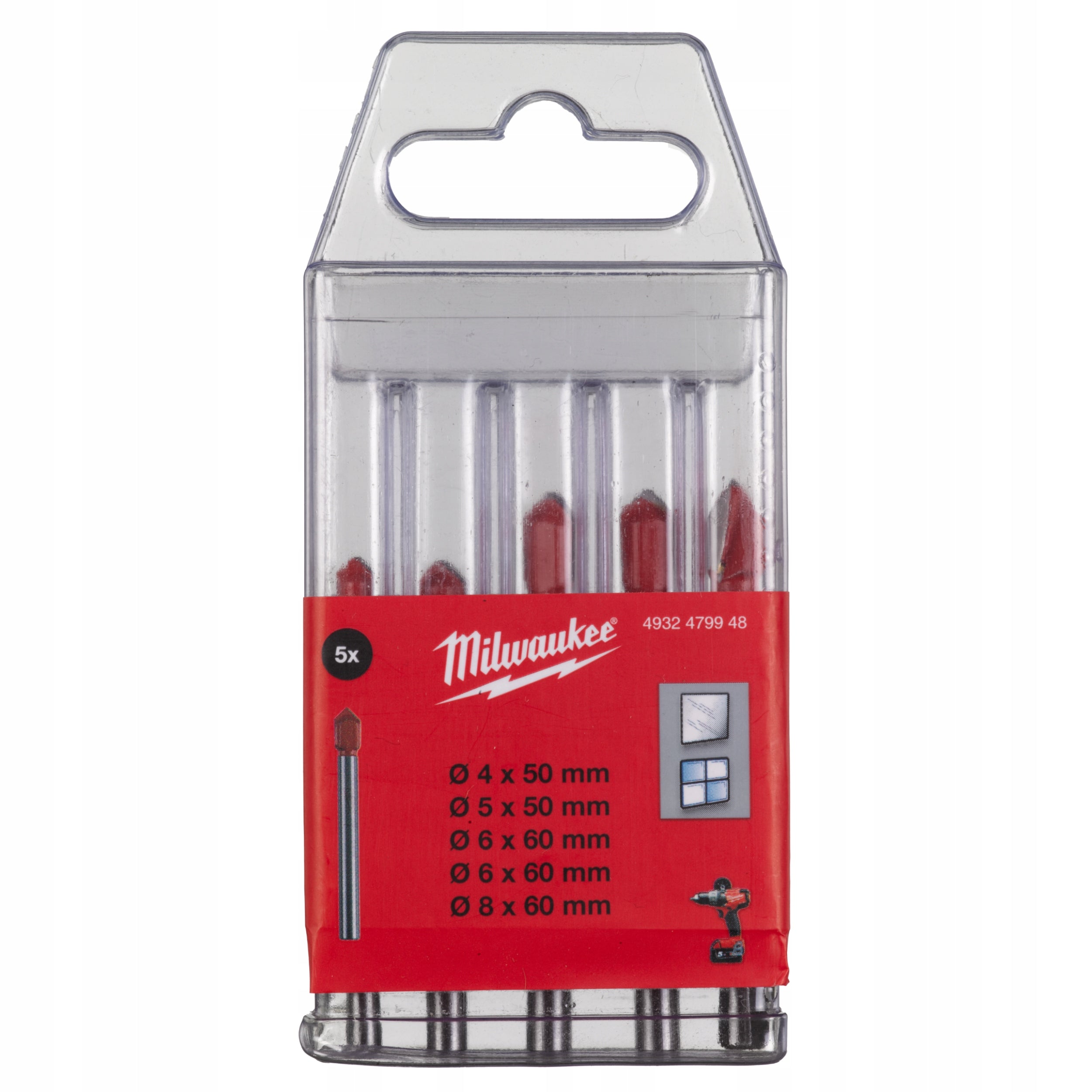 Milwaukee Tile and Ceramic Drill Bit Set 4932479948 5 Pieces Brand Milwaukee