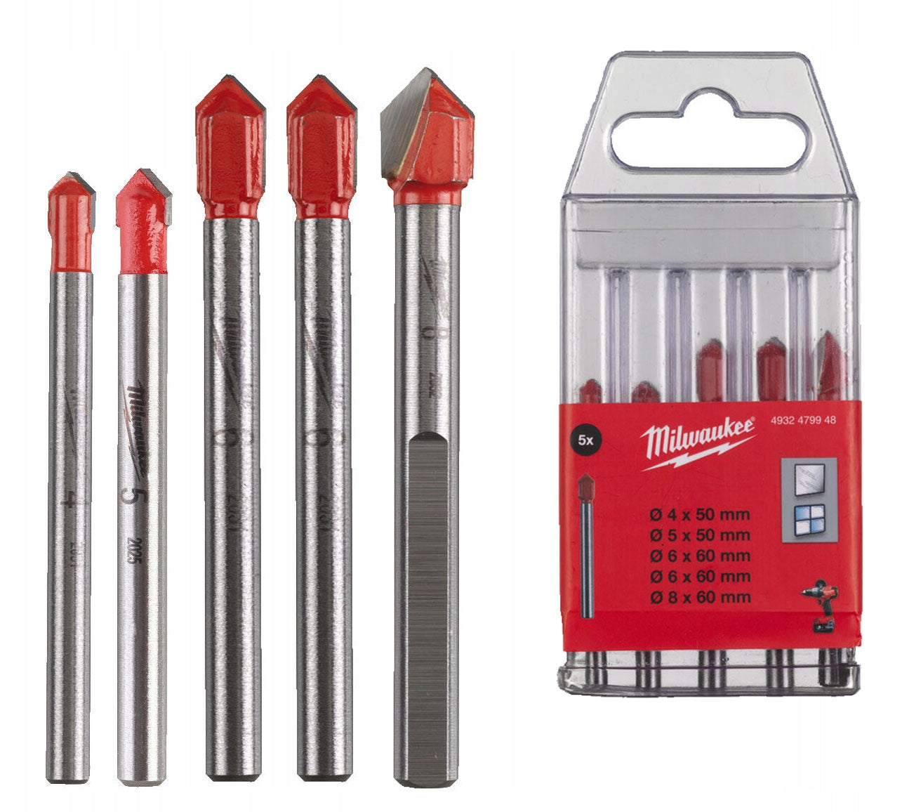 Milwaukee Tile and Ceramic Drill Bit Set 4932479948 5 Pieces