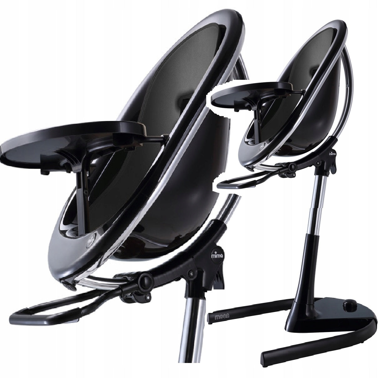 Mima Moon Chair Frame 3in1 to 45kg (2g) & Footrest w.n Bloom, Black