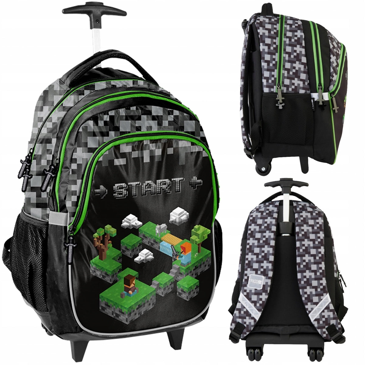 Minecraft Backpack on Wheels for Primary School Paso with Boy's Hand