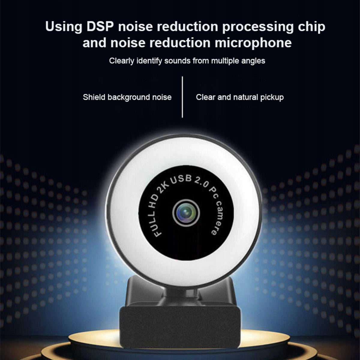 Mini 1080P/2K/5MP HD Webcam with LED Light Mic Autofocus AF 2k Fixed Focus