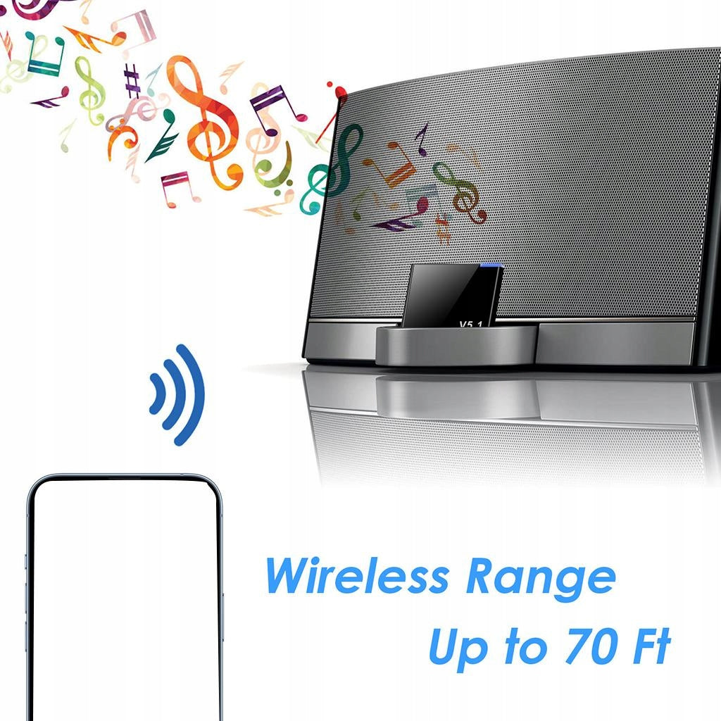 Mini 30 Pin Bluetooth 5.1 Audio Receiver Wireless Stereo Portable A2DP Manufacturer code 05168045286