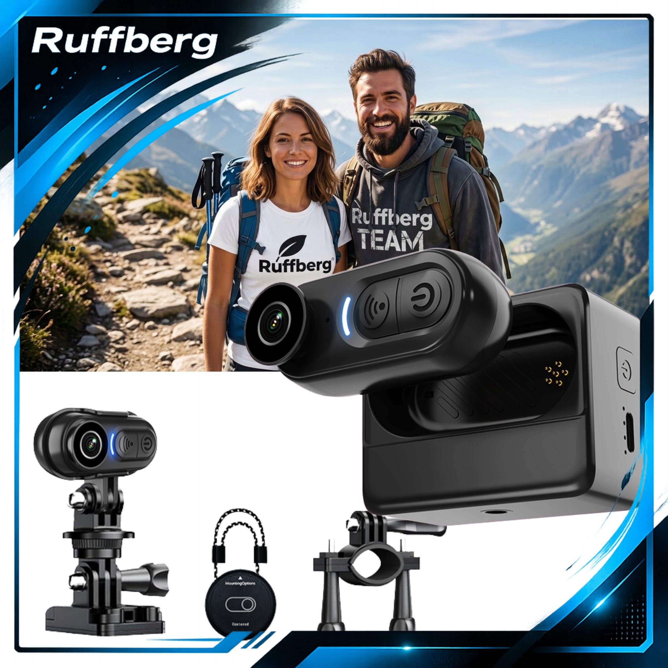 Mini 4K Sports Camera with WiFi App Kit Holder Clip String Manufacturer code RUFFBERG 4K 8MP WIFI SZKLANA SOCZEWKA MAX 512