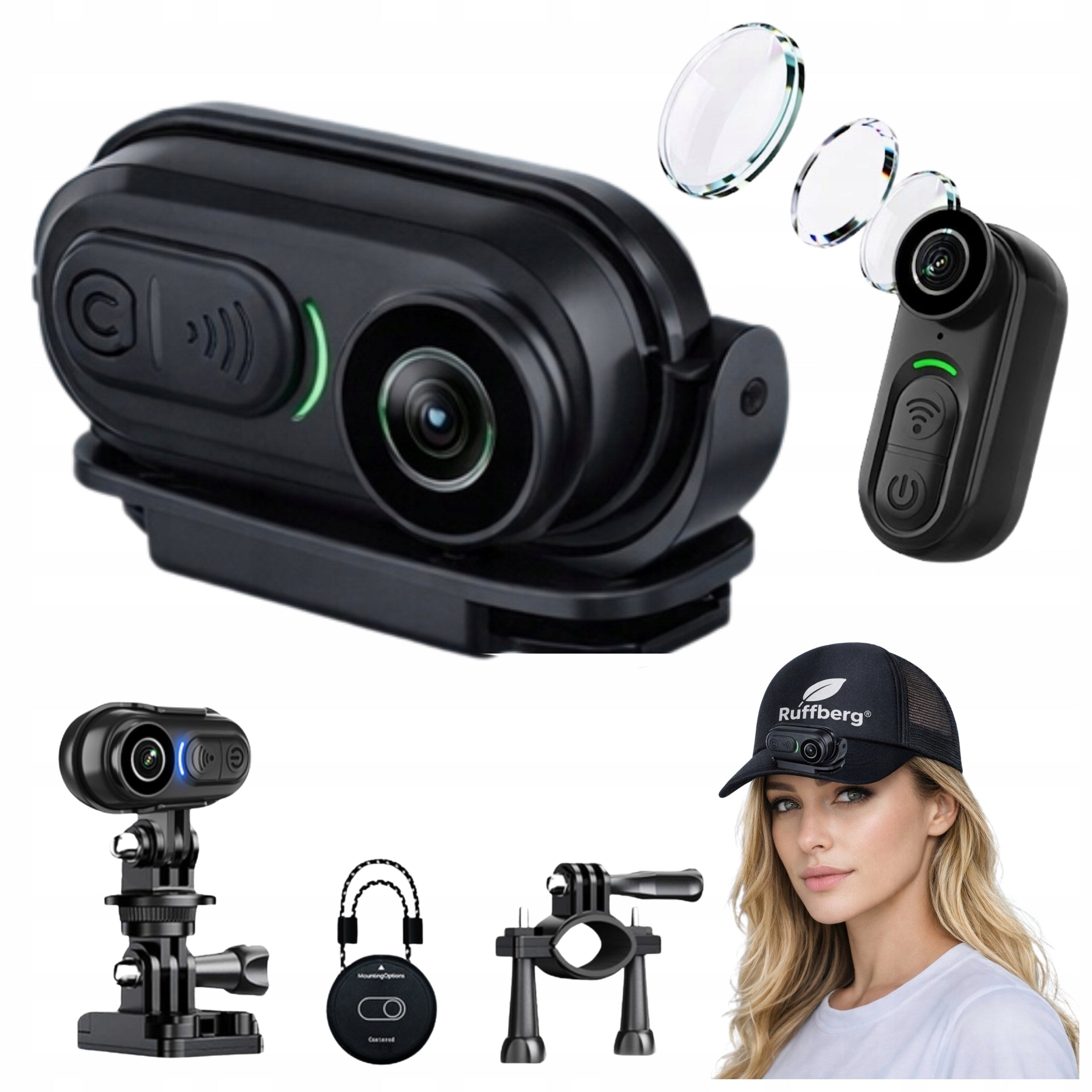 Mini 4K Sports Camera with WiFi App Kit Holder Clip String