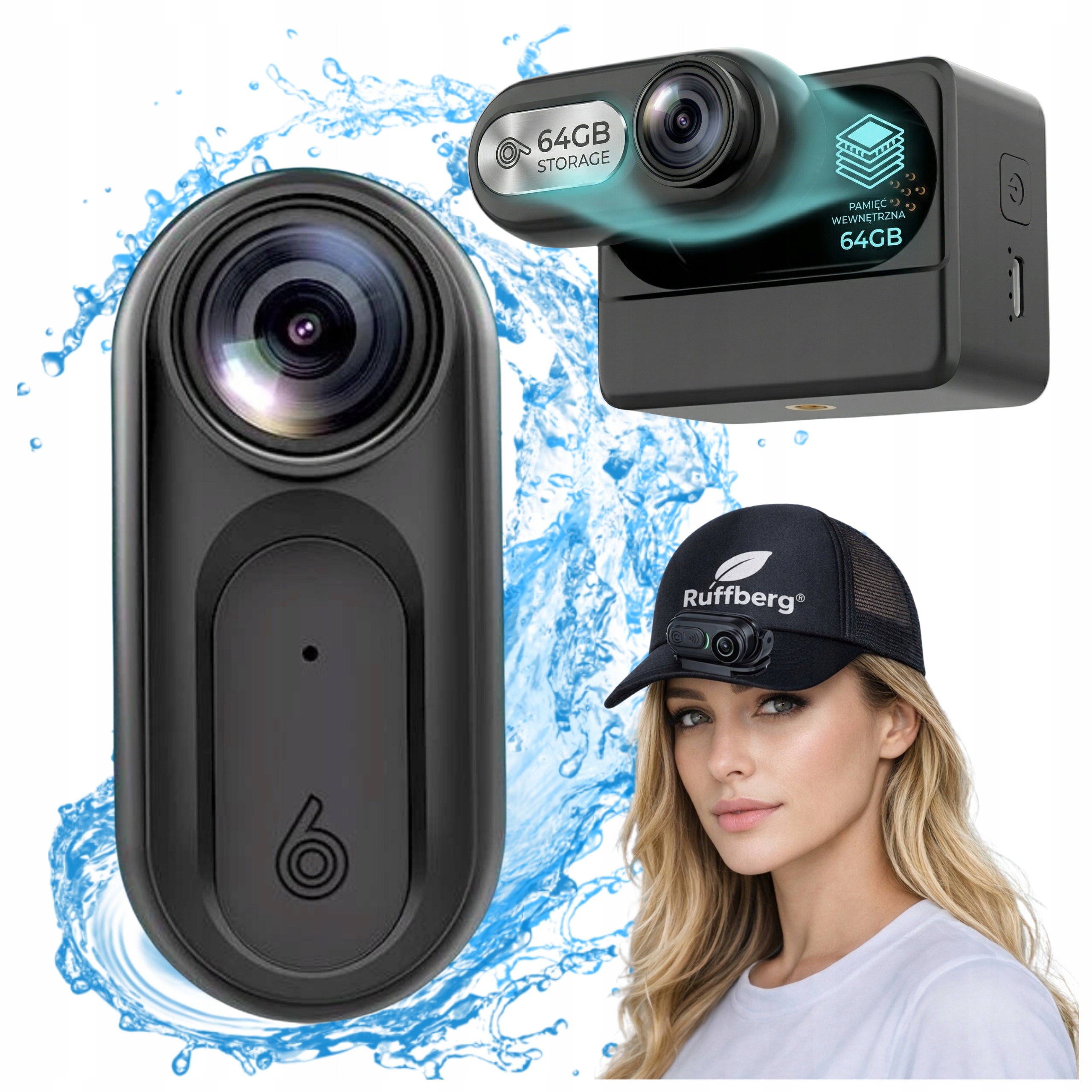 Mini 4K Sports Camera with WiFi Waterproof App Kit Holder Clip