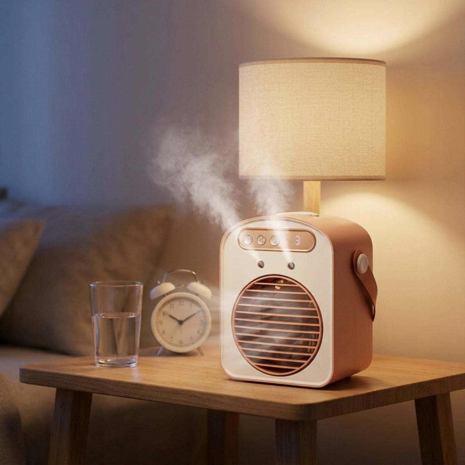 Mini Air Cooler with Handle Humidifying Mini Air Cooler Compact Efficiency 1.1 kW