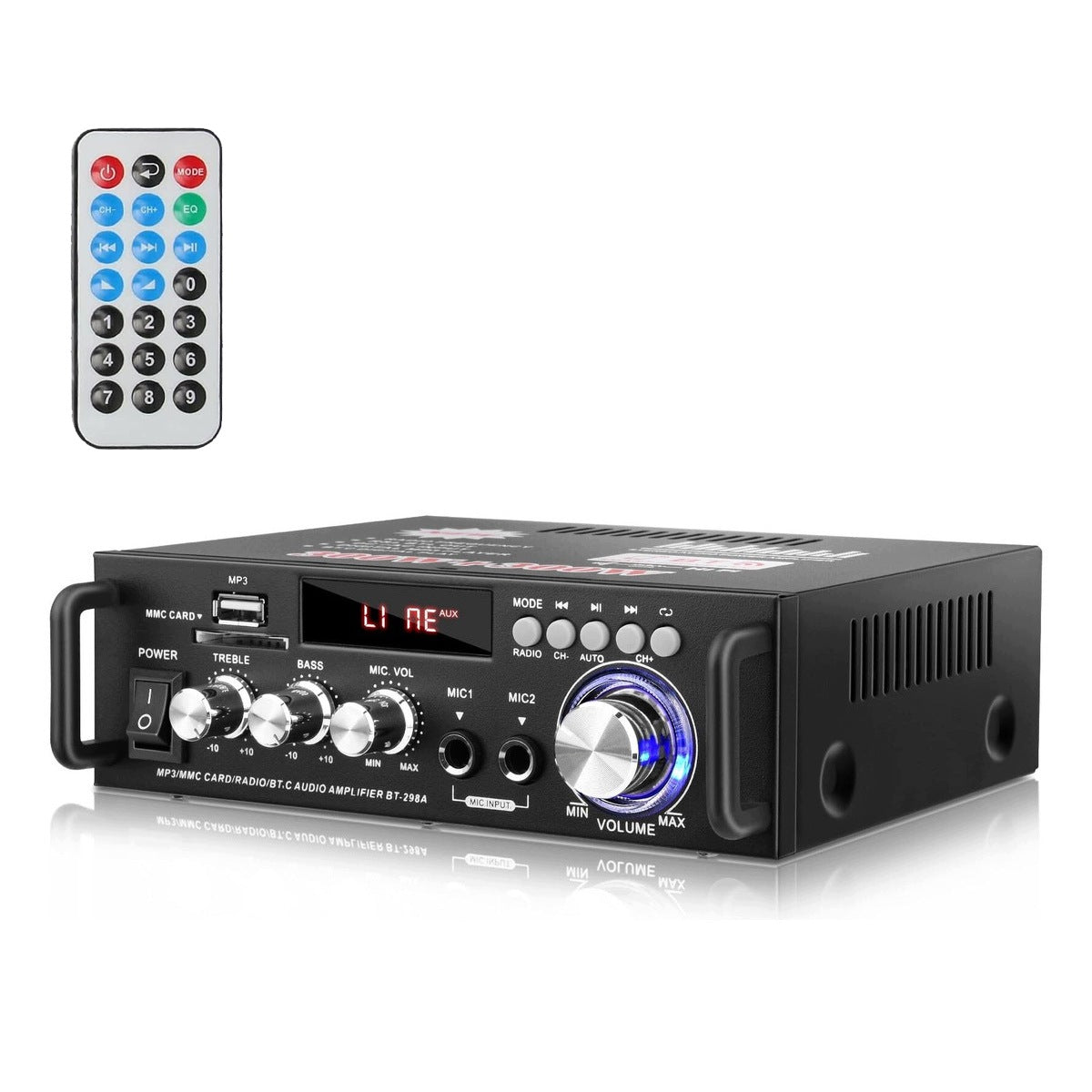 Mini Amplifier HiFi Power Audio Stereo Bass AMP USB MP3 FM Auto 600W