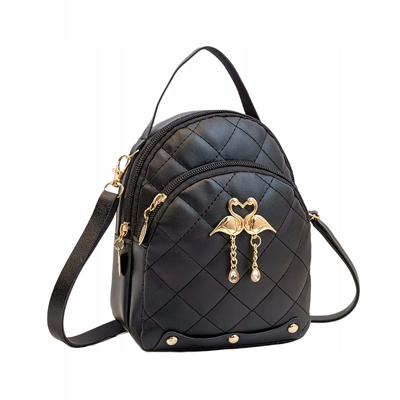 Mini Backpack with Eco Leather Black