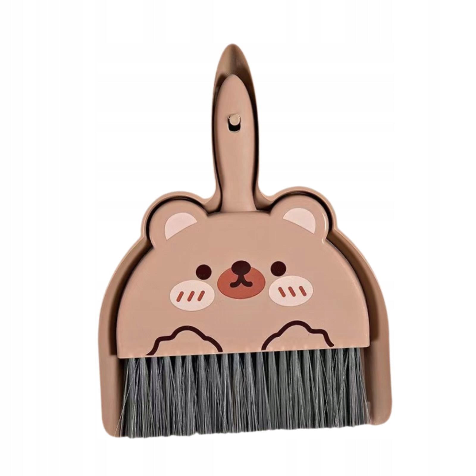 Mini Broom and Dustpan Set Cleaning Brush and Dustpan Combo Brown Color transparent