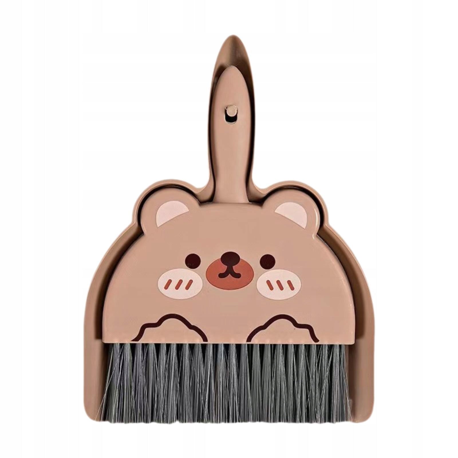 Mini Broom and Dustpan Set Cleaning Brush and Dustpan Combo Brown