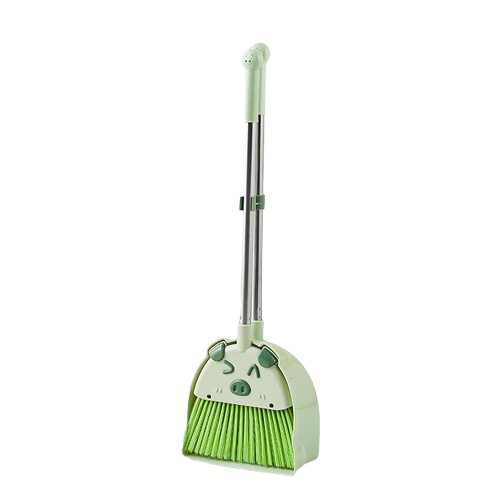 Mini Broom with Dustpan Funny Cleaning Toys Gift Children Sweeping Green